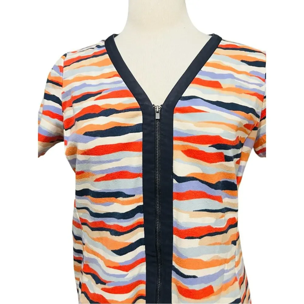 Tory Burch Vienna Abstract Sunset Stripe Multicolor Size XL